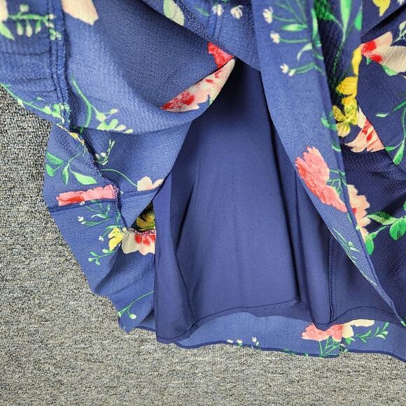 Eliza J Navy Blue Floral Flutter Sleeve Dress with Pockets Womens Size 8 - Picture 7 of 11